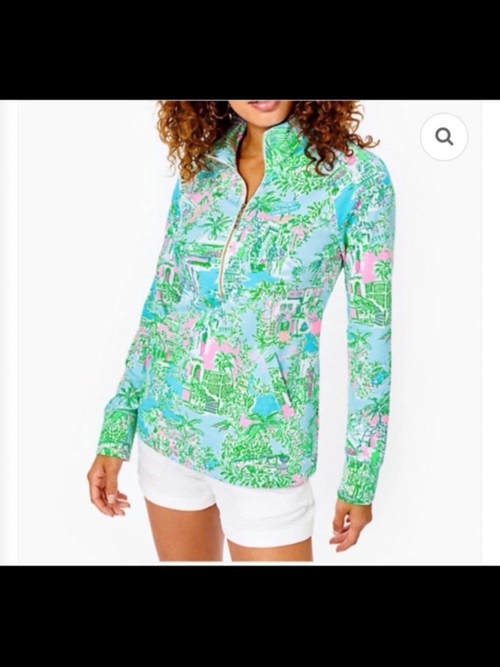 Lilly Pulitzer Quarter-Zip Pullover in ‘Lilly Loves Palm Beach’